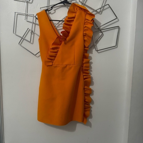 MSGM Marigold Ruffled One Shoulder Dress Size 38/ US 0 - Picture 4 of 8